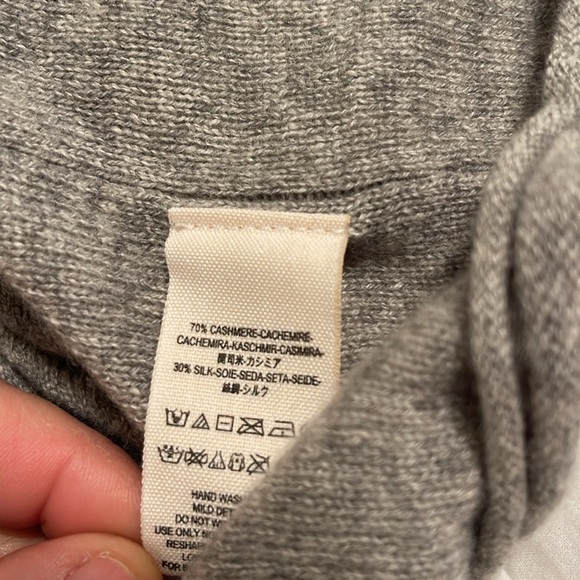 NWT free People gray grey sweater small cashmere silk - Picture 5 of 6